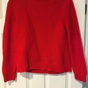 J. Crew Red Crew Neck Knit Sweater